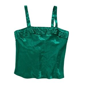 Lucie Ann II emerald satin cami tank top Y2K minimalist Large